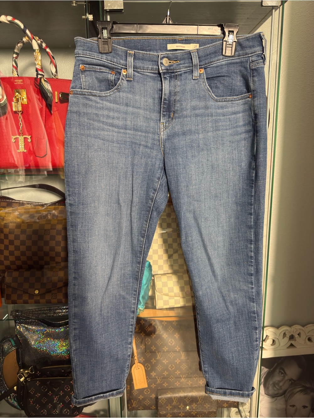 Levi's Ankle Crop Stretch Jeans in Mid Blue